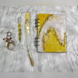 Radiant Golden Resin Notebook: Beautiful Design | Can be customized